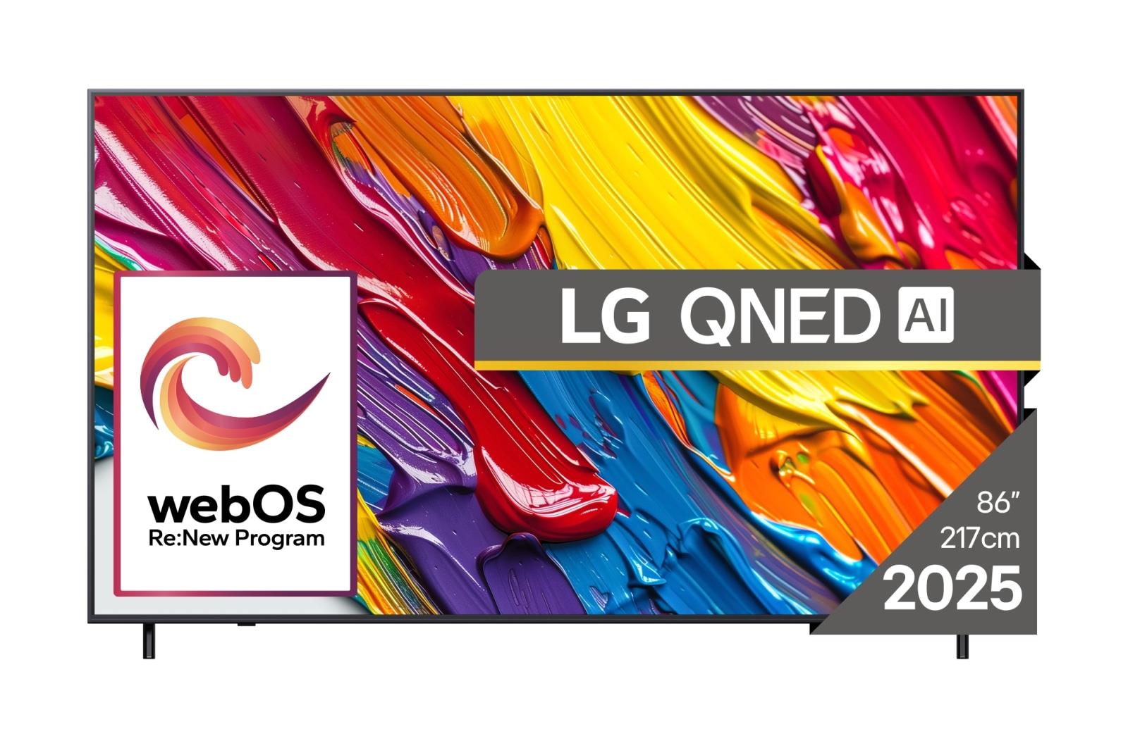 TV Set LG 86" 4K/Smart 3840x2160 Wireless LAN Bluetooth webOS Black 86QNED82A3B