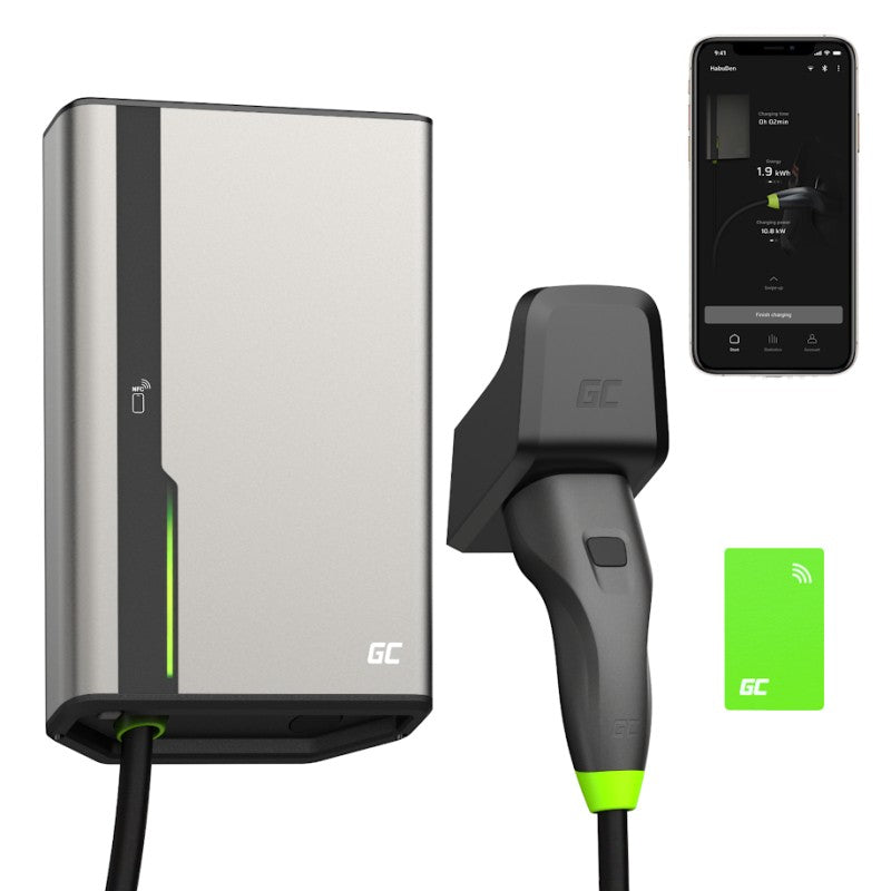 Charger station Wallbox HabuDen Wallbox 22kW 32 A NFC/RFID Cable 7.5m Type 2