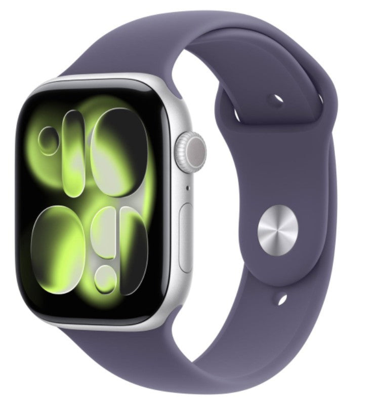 Watch Series 11 GPS+Cellular 46mm Silver Aluminium Case with Purple Fog Sport Band - S/M