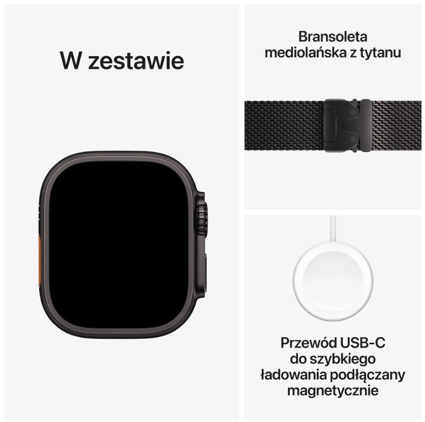 Watch Ultra 3 GPS + Cellular 49mm Black Titanium Case with Black Titanium Milanese Loop - Medium
