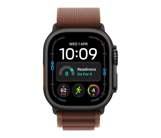 Smartwatch Watch Ultra 4 GPS + Cellular 49mm Black Titanium Case with Burgundy Alpine Loop - L