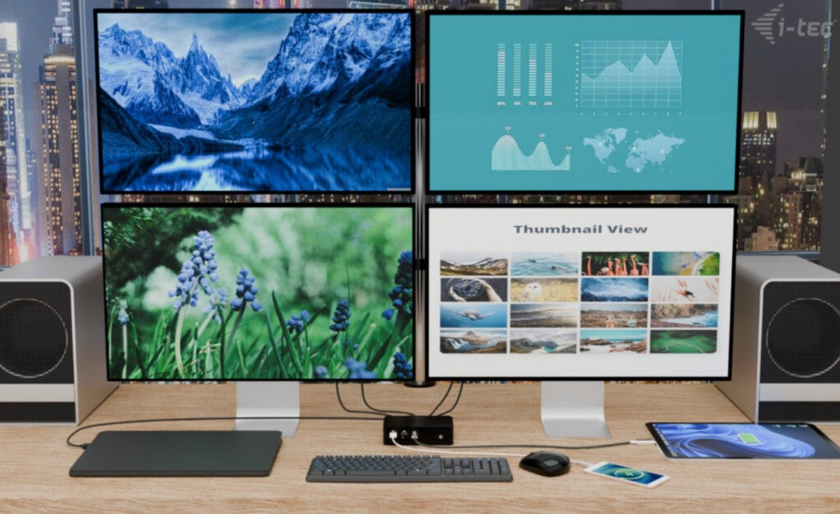 Thunderbolt 5 Quattro Display Docking Station - 5× USB, 2.5G LAN, 140 W Power Delivery