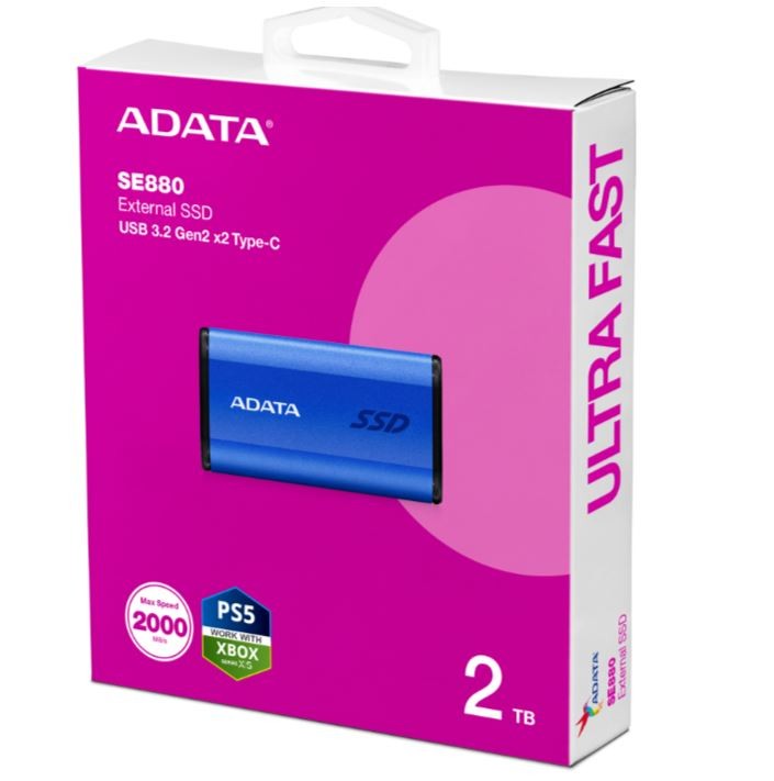 SSD External Disk SE880 2TB USB3.2A/C Gen2x2 Blue