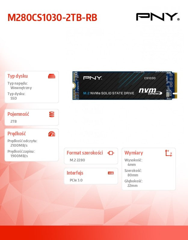 SSD 2TB M.2 2280 PCIe CS1030 M280CS1030-2TB-RB