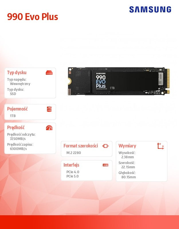 SSD 990Evo Plus NVMe MZ-V9S1T0BW
