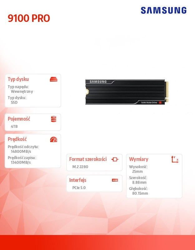 SSD 9100 PRO Heatsink NVMe MZ-VAP4T0CW