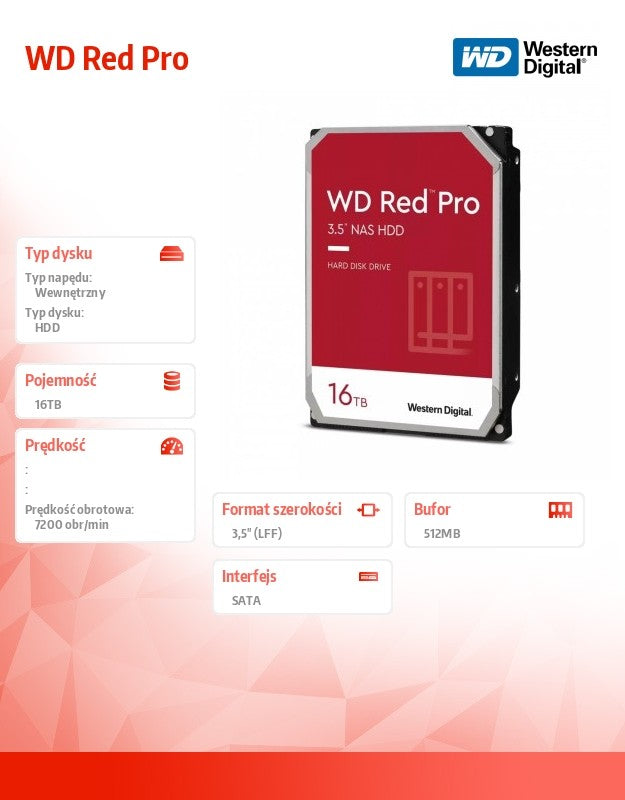 Drive WD Red Pro 10TB 3,5 256 MB SATA 7200rp WD102KFBX