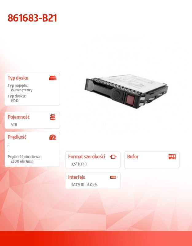 Drive 4TB SATA 7.2K LFF HDD 861683-B21