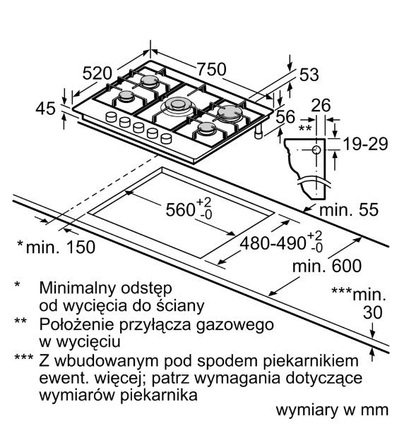 Gas hob PGQ7B5K90