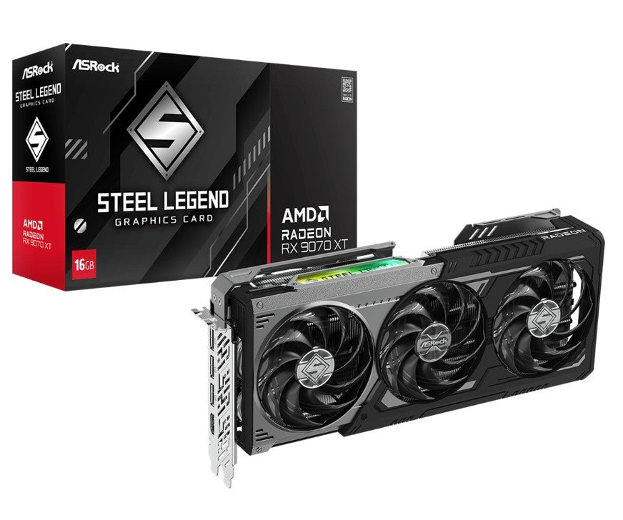 Graphics card Radeon RX 9070 XT STEEL LEGEND DARK 16GB GDDR6 256bit 3DP/HDMI