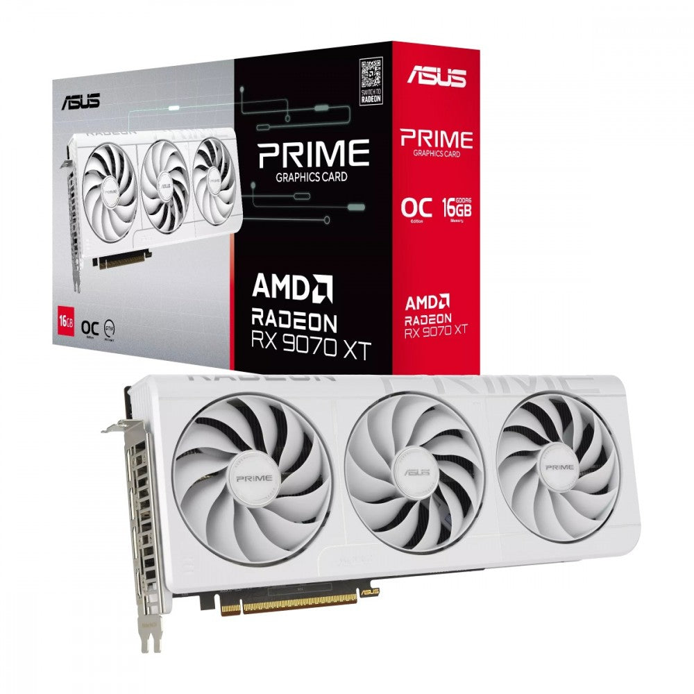 Graphics card Radeon RX 9070 XT PRIME OC WHITE 16GB GDDR6 256bit 3DP/HDMI