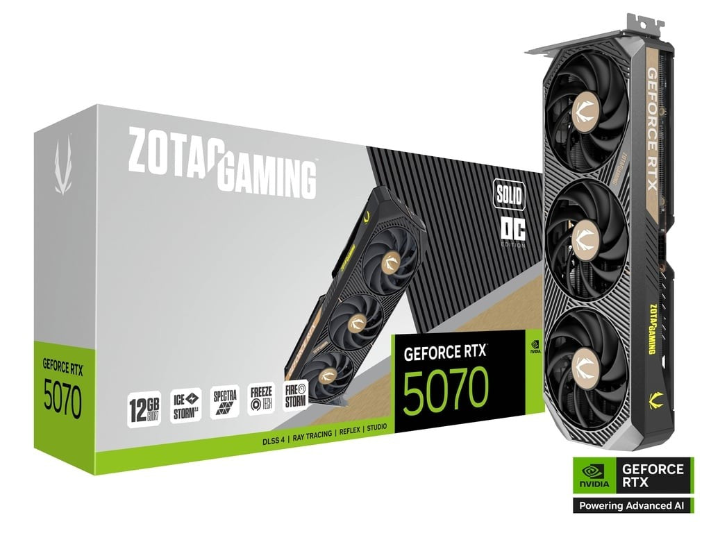 Graphics card GeForce RTX 5070 SOLID OC 12GB GDDR7 192bit 3DP/HDMI