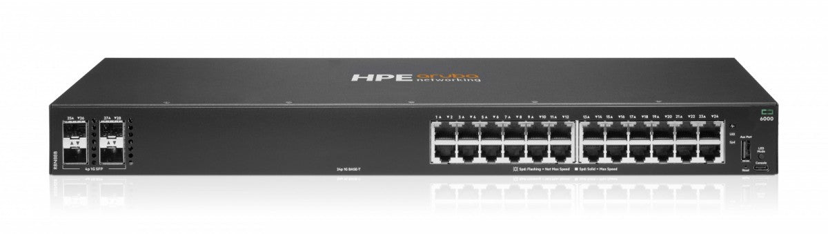 Switch Aruba Networking CX 6000 24p 10M/100M/1G 4p SFP 1G R8N88B