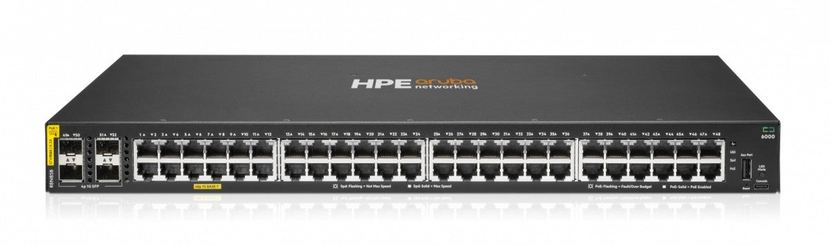 Switch Aruba Networking 6000 48G Class4 PoE 4SFP 370W R8N85B
