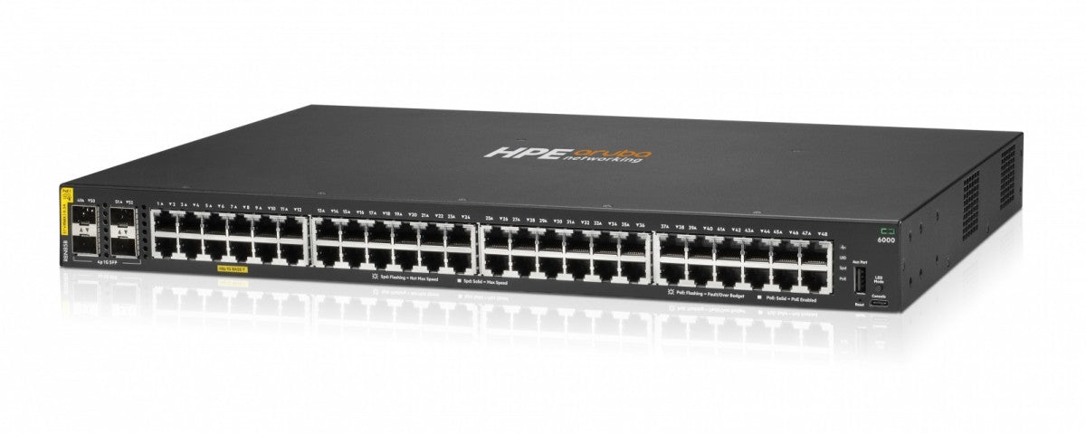 Switch Aruba Networking 6000 48G Class4 PoE 4SFP 370W R8N85B