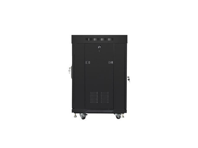 Rack installation, standing 19 15U 600X600 black, glass door (flat pack)