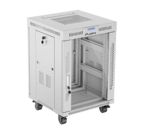 Szafa stojąca rack 19 15U 600X600 szara LCD flack pack