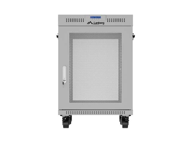 19-inch 15U floor-standing rack cabinet, 600x600, perforated door, LCD (flat-pack), grey