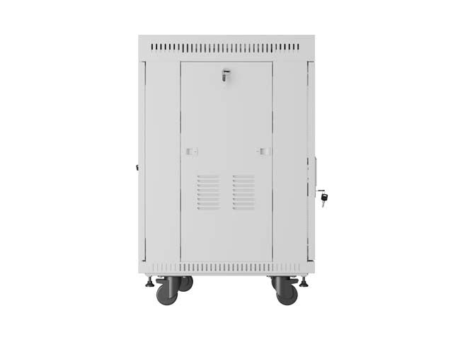 19-inch 15U floor-standing rack cabinet, 600x600, perforated door, LCD (flat-pack), grey