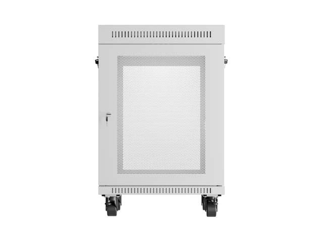 19-inch 15U floor-standing rack cabinet, 600x600, perforated door, LCD (flat-pack), grey