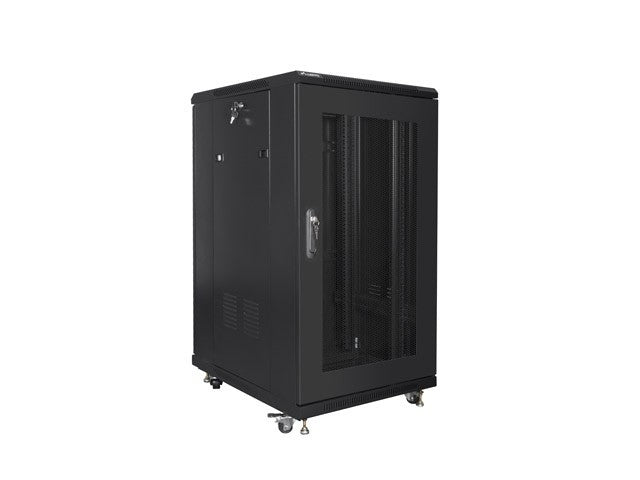 Standing cabinet 19 inches 22U 600x800 perforated door, black