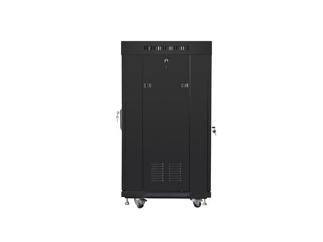 Free-standing cabinet 19 inches 22U 600x600 perforated doors LCD (Flat pack) V2 black