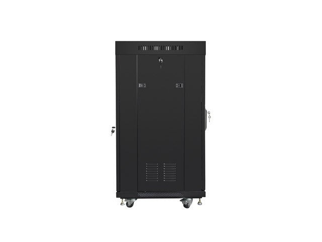 Free-standing cabinet 19 inches 22U 600x600 perforated doors LCD (Flat pack) V2 black