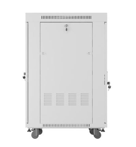 Szafa stojąca rack 19 22U 600x800 szara drzwi szklane LCD flack pack
