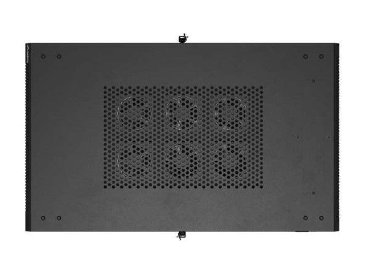 19-inch 22U 600x1000 black floor-standing rack cabinet with perforated doors (flat pack)