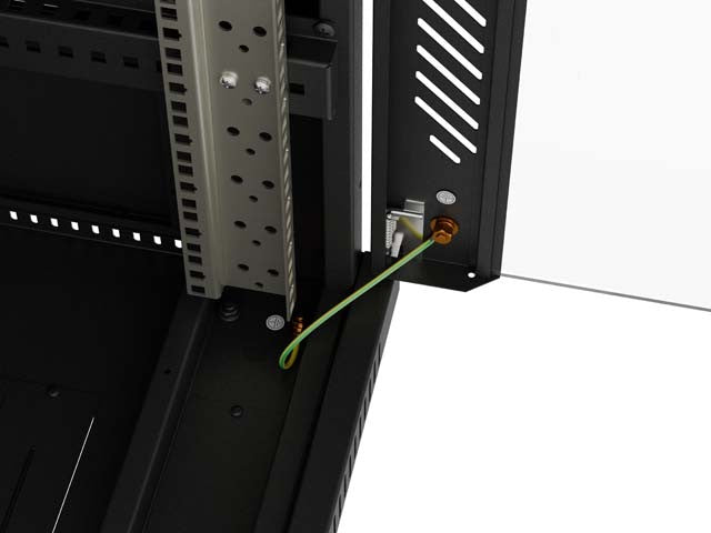 Standing 19" 24U Rack Installation Cabinet 600×600 Black with Glass Door and LCD (Flat Pack) V2 600x600 FF01-6624-12B