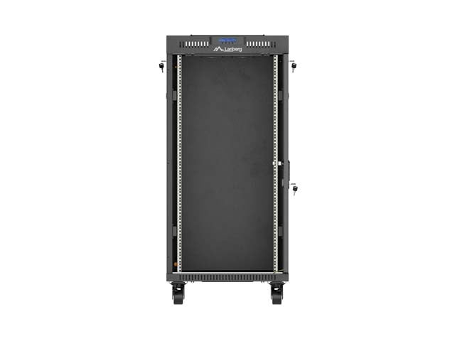 Standing 19" 24U Rack Installation Cabinet 600×600 Black with Glass Door and LCD (Flat Pack) V2 600x600 FF01-6624-12B