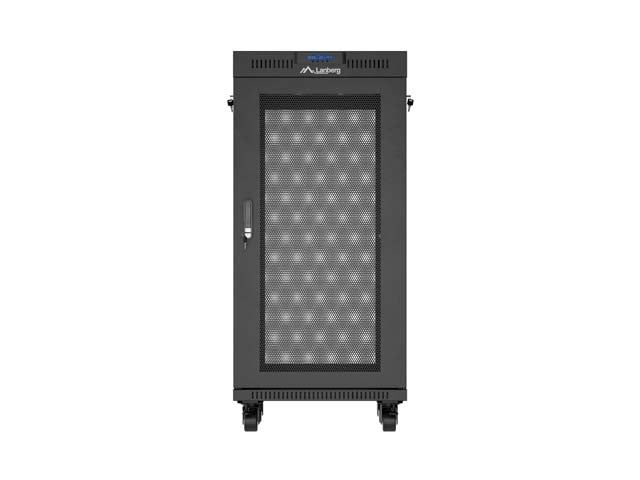 Standing 19" 24U Rack Installation Cabinet 600×600 FF01-6624-23B Perforated Door with LCD (Flat pack) V2