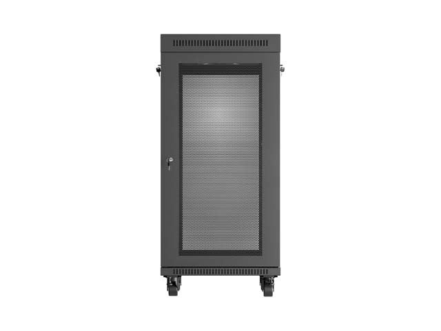 Standing 19" 24U Rack Installation Cabinet 600×600 FF01-6624-23B Perforated Door with LCD (Flat pack) V2