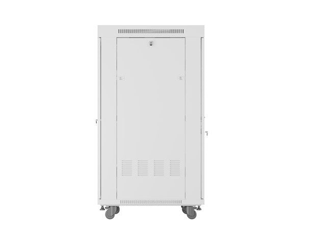 Free-standing installation rack cabinet 19 inches 27U 600x800 perforated doors LCD gray (Flat pack)