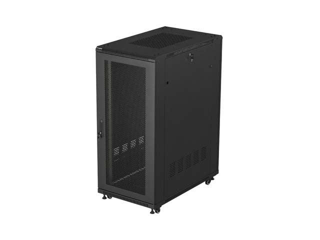19-inch 27U floor-standing rack cabinet, 600x1000, mesh door, (flat-pack), black