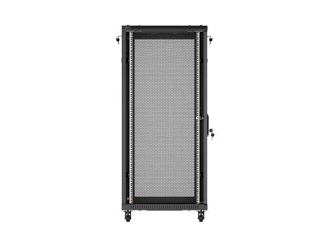 19-inch 27U floor-standing rack cabinet, 600x1000, mesh door, (flat-pack), black