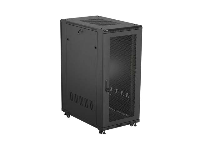 19-inch 27U floor-standing rack cabinet, 600x1000, mesh door, (flat-pack), black