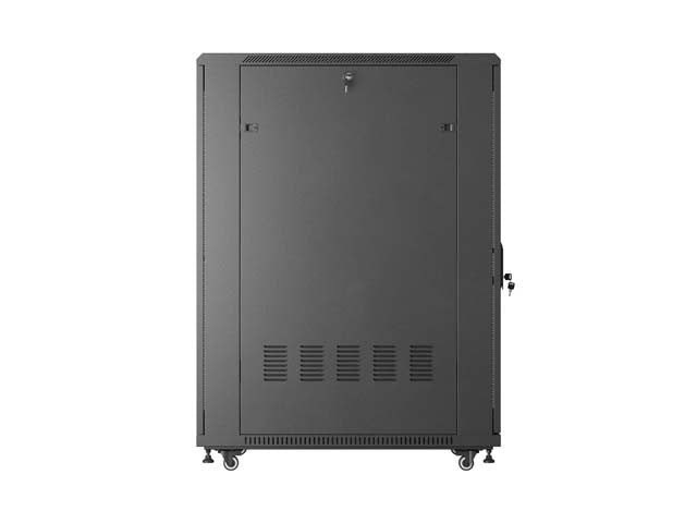 19-inch 27U floor-standing rack cabinet, 600x1000, mesh door, (flat-pack), black