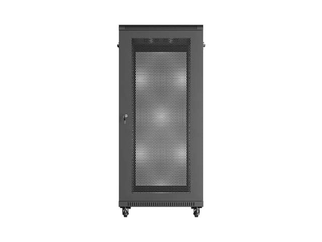 19-inch 27U floor-standing rack cabinet, 600x1000, mesh door, (flat-pack), black