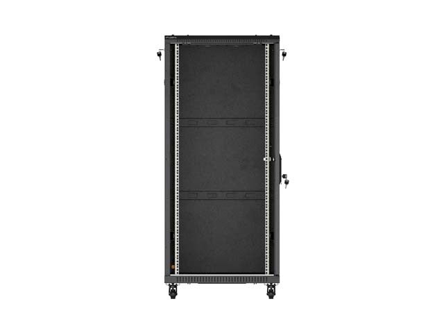 19-inch 27U floor-standing rack cabinet, 600x1000, glass door, (flat-pack), black