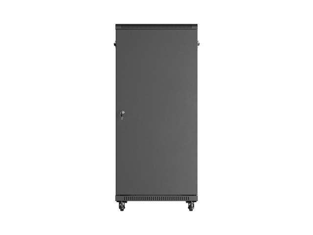 19-inch 27U floor-standing rack cabinet, 600x1000, glass door, (flat-pack), black