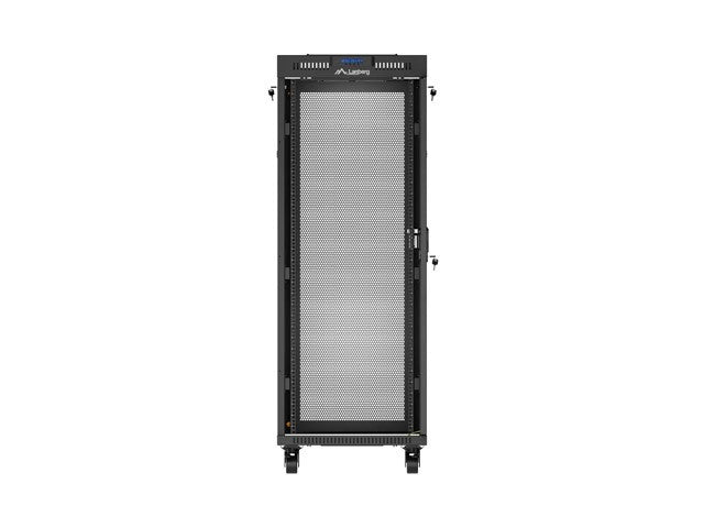 Standing rack cabinet 19 inch 32U 600x600 perforated door LCD black (Flat pack)