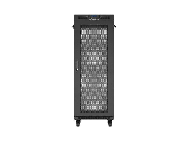 Standing rack cabinet 19 inch 32U 600x600 perforated door LCD black (Flat pack)