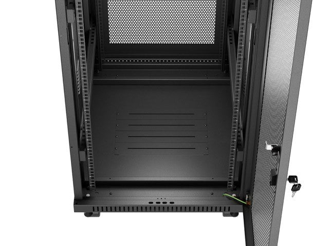 Standing rack cabinet 19 inch 32U 600x800 perforated door LCD black (Flat pack)