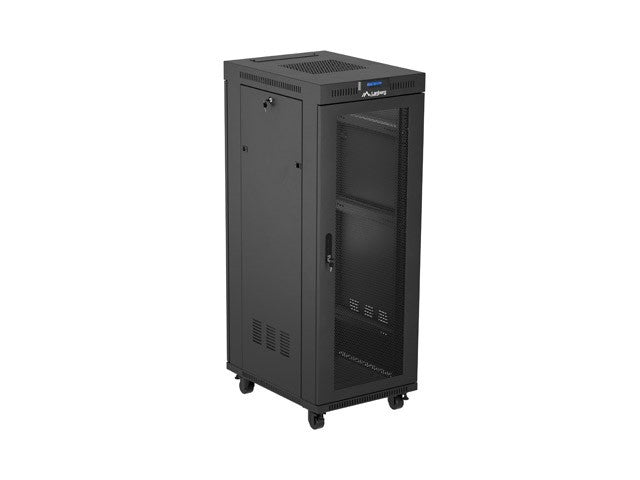 Standing rack cabinet 19 inch 32U 600x800 perforated door LCD black (Flat pack)