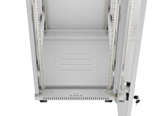 19" 32U Standing Rack Cabinet 600×800 Gray with Glass Door and LCD (Flat Pack)
