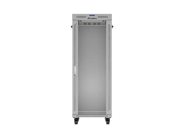 19" 32U Standing Rack Cabinet 600×800 Gray with Glass Door and LCD (Flat Pack)