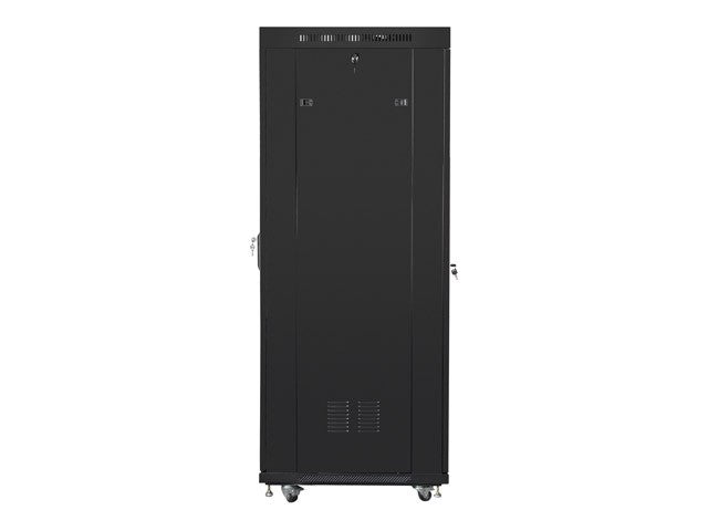 Installation cabinet rack 19 37u 600x800 black, black glass door lcd (Flat pack)