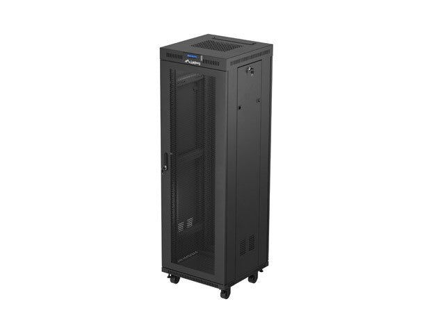 Standing rack cabinet 19 inch 37U 600x600 perforated door LCD black (Flat pack)