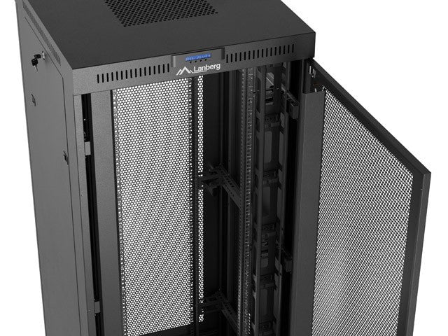 Standing rack cabinet 19 inch 37U 800x800 perforated door LCD black (Flat pack)